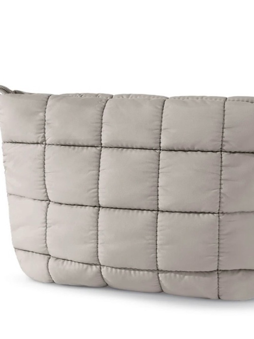 Tarte Taupe Zip Puffy Makeup Cosmetic Pouch Bag
